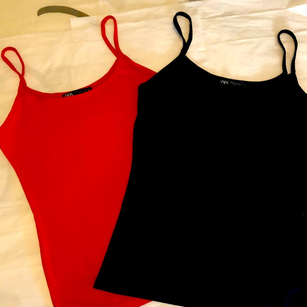 Zara Tank Tops, 2/$8  one red, one black. Red is S, black M. Bundle of both $8